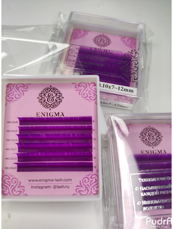 Цветные ресницы Enigma МИКС "Фиолетовый" 6 линий Purple