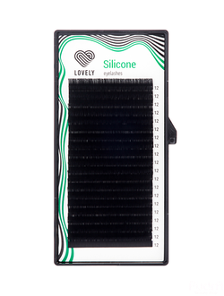 Ресницы чёрные Lovely "Silicone" - 20 линий | Ресницы Лавли Силикон для наращивания