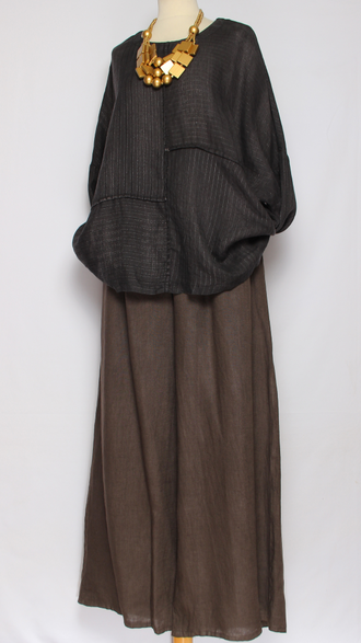 Блуза свободная "Полоски люрекс" черная, бежевая до р.54