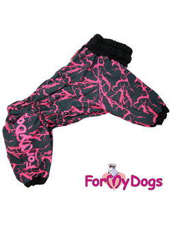 Дождевик черно/розовый НЕОН для мопсов и французов