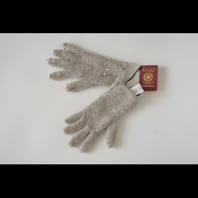Перчатки Vizio 1042 GG бежевые с пайетками