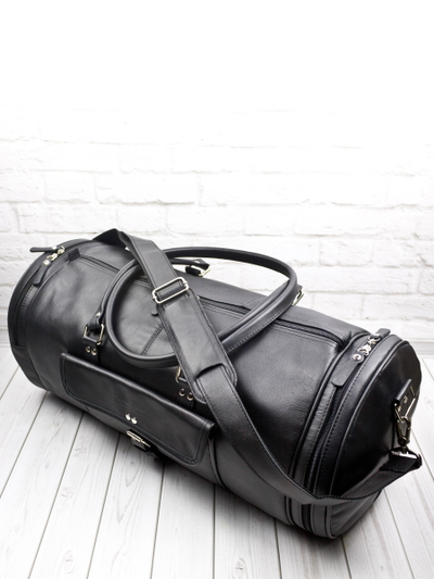 Кожаная дорожная сумка Belforte black (арт. 4011-01)