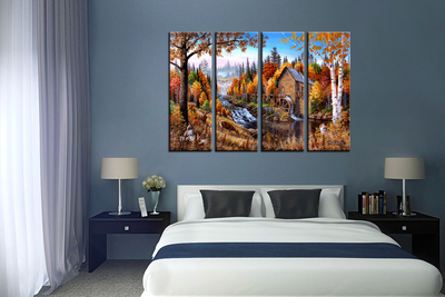 Модульная картина "Домик в глуши"