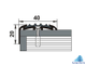 Алюминиевый угол-порог с резиновой вставкой, 40/20 мм (, тм лука)