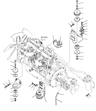 23S-01-11140  Подушка двигателя  KOMATSU PC300