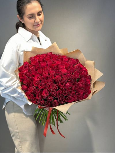 101 роза Кения PREMIUM