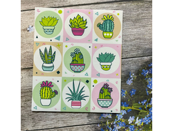 Наклейки. Кактусы