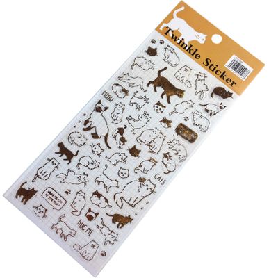 Наклейки золотистые "Котики"