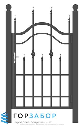 Калитка сварная с элементами ковки KSZ15-36 с бетонированием столбов для дачи