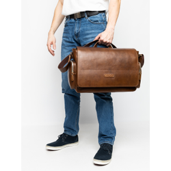 Кожаная мужская сумка Toara Premium brown (арт. 5058-63)