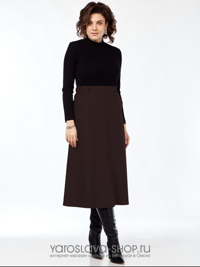 2960.Женская юбка А-силуэта в коричневом цвете