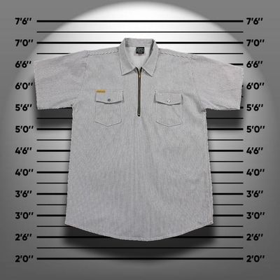 Рубашка Prison Blues® HICKORY WORK SHIRT [Молния/Короткий рукав]