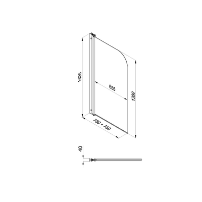 Штора на ванну Соло 75*140, хром., прозр., расп. (1место) [53815]