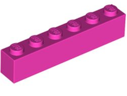 Brick 1 x 6, Dark Pink (3009 / 4215432 / 6251851)