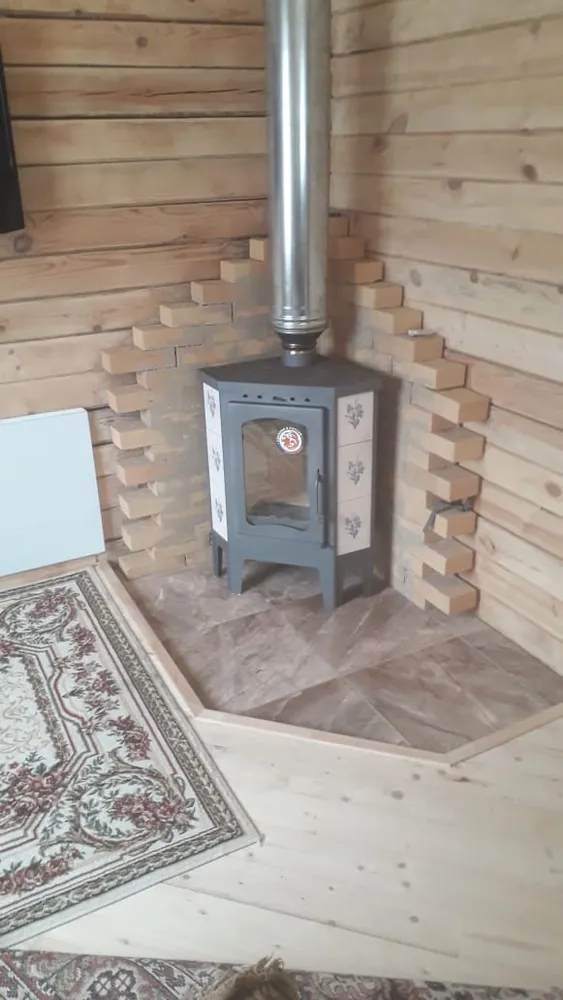 Печь-камин БАВАРИЯ угловая с плитой (Экокамин)