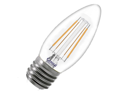 Лампа светодиодная General Свеча E27 8W(620lm) 2700K 2K 35x96 филамент (нитевидная), прозр 649974
