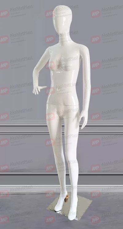 WA99AB1 Манекен в полный рост демонстрационный женский безликий белый глянец