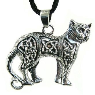 Амулет Кельтская кошка 30х35мм, металл   серебро,  бронза