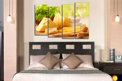 Модульная картина "Сочетание сыров"