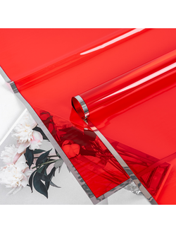 Пленка глянцевая "Зеркальный кант" 57*57см 20шт Красный ПЛ24/3