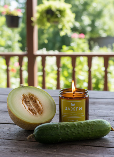 Арома свеча "Дыня & Огурец" | «Когда захочешь аромат прохлады»