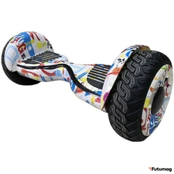 Гироскутер Smart Balance Cross-Country 12 дюймов Граффити белый (Самобаланс + Приложение)