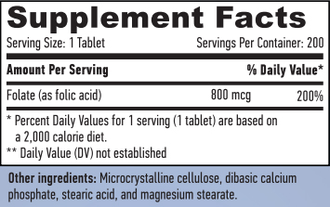 Folic Acid 800mcg