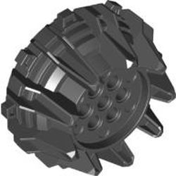 Wheel Hard Plastic with Small Cleats and Flanges, Black (64712 / 4538782)