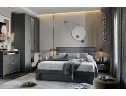 Композиция спальни АЙРИС Антрацит/Креатель