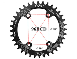 Звезда передняя VXM 86, зуб. 36T, 1x/7-12s, PCD 96, черная