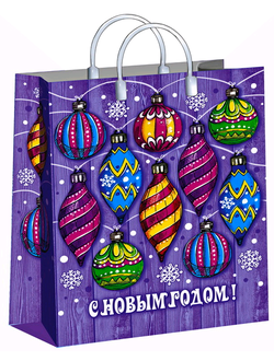 Пакет подарочный новогодний 30х40+10 в ассортименте