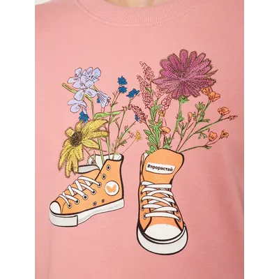 МУЖСКОЙ СВИТШОТ РОЗОВЫЙ "ЦВЕТОЧНЫЕ КЕДЫ"