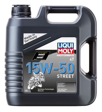 Масло моторное Liqui Moly Motorbike 4T Street 15W-50 (HC-синтетическое) - 4 Л (1689)