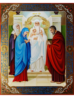 Сретение Господне. Рукописная икона 30х40см.