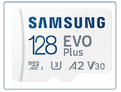 Карта памяти microSDXC UHS-I U3 Samsung EVO PLUS 128 ГБ, 130 МБ/с, Class 10, + переходник SD