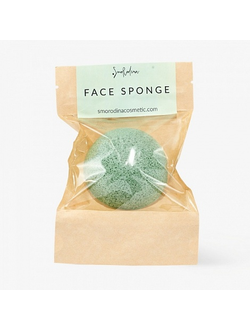 SmoRodina Спонж конжаковый для умывания «GREEN TEA» с зеленым чаем