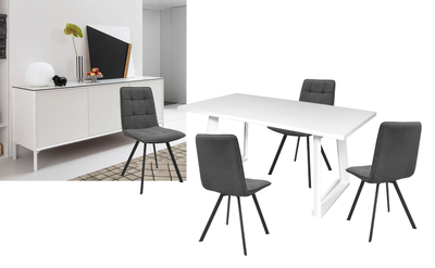 NESTOR белый металл/ стекло экстрабелое 160(+45)x90