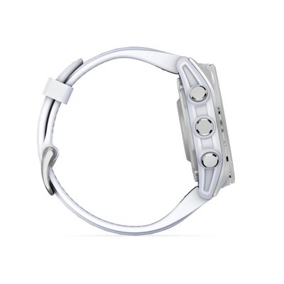 Умные часы Garmin Fenix 8 - 43 мм, AMOLED серебристый корпус, белый ремешок (010-02903-00)