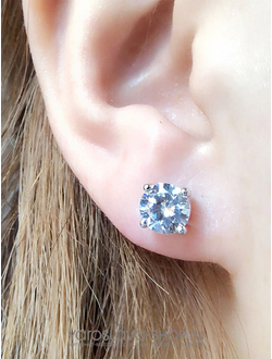 АЛ-224.  Серьги пусеты стекло.