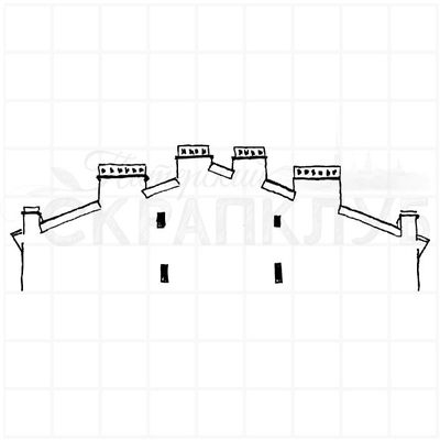 Штамп скатная крыша, брандмауер, питерские мотивы, городская симфония