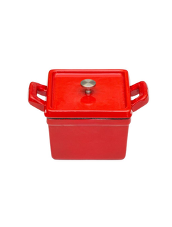 Кастрюля для подачи 10,5 Х 10,5 см с крышкой, эмаль чугун