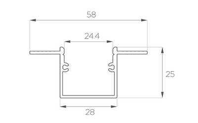 Алюминиевый профиль 4L-5825-SH ANOD Шпаклёвка