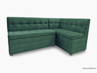 Кухонный Угловой диван "ФОРУМ-5МН" Стандартный велюр Зеленый, правый