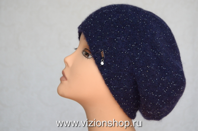 Женский берет с бисером Италия Vizio 6459 зима 2020 фото