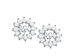 Серьги Майкл Корс с логотипом серебряные