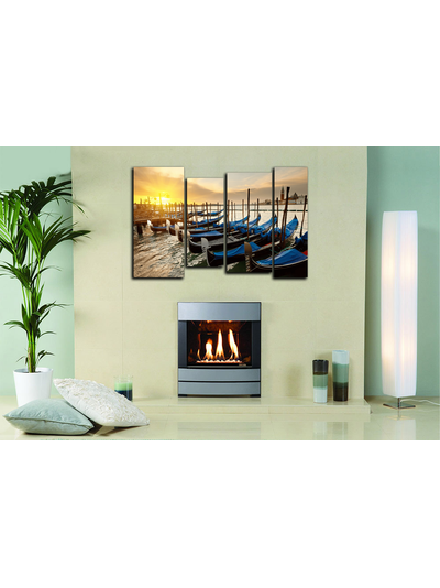 Модульная картина "Гондальеры на пристани"