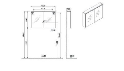 Зеркальный шкаф, Vitra Mirrors, 100 см, с LED подсветкой, 66912