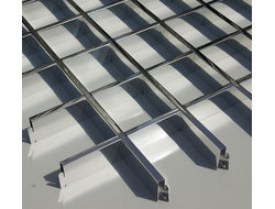 Потолок Грильято ячейка 200х200 цвет Суперхром 0,4мм