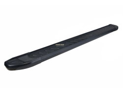 Пороги алюминиевые "Elite Black" 2000 черные Slitkoff для Volkswagen TERAMONT (2018-2025)