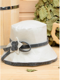 Шапка для бани и сауны «Дамская» светлая